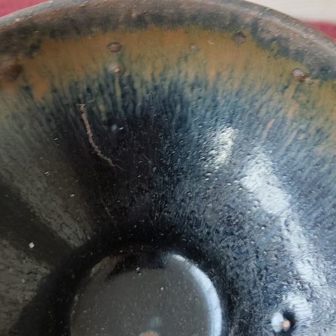 古玩陶瓷建窯兔毫束口盞真品鑒賞圖