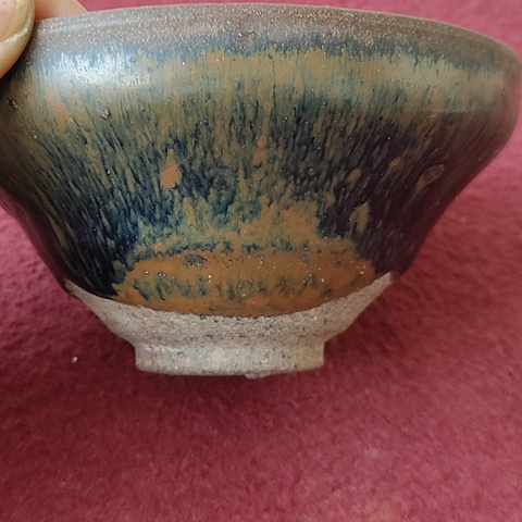 古玩陶瓷建窯兔毫束口盞真品鑒賞圖