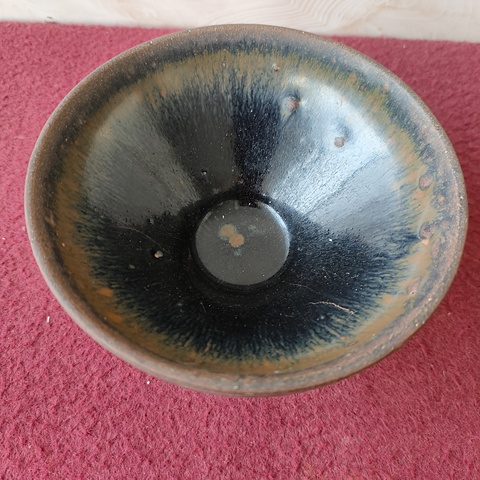 古玩陶瓷建窯兔毫束口盞真品鑒賞圖