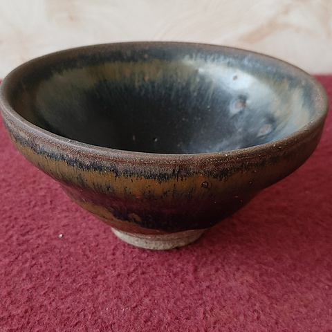 古玩陶瓷建窯兔毫束口盞真品鑒賞圖