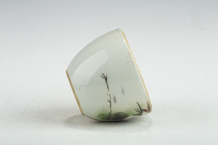 古玩陶瓷民國·粉彩松鶴延年紋溫酒器真品鑒賞圖