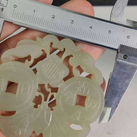 古玩玉器和田玉雕“福壽雙全”佩真品鑒賞圖