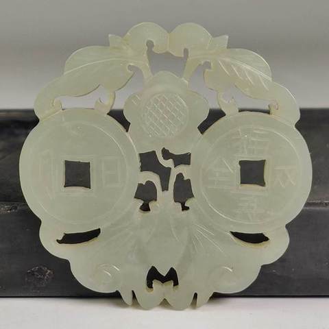 古玩玉器和田玉雕“福壽雙全”佩真品鑒賞圖