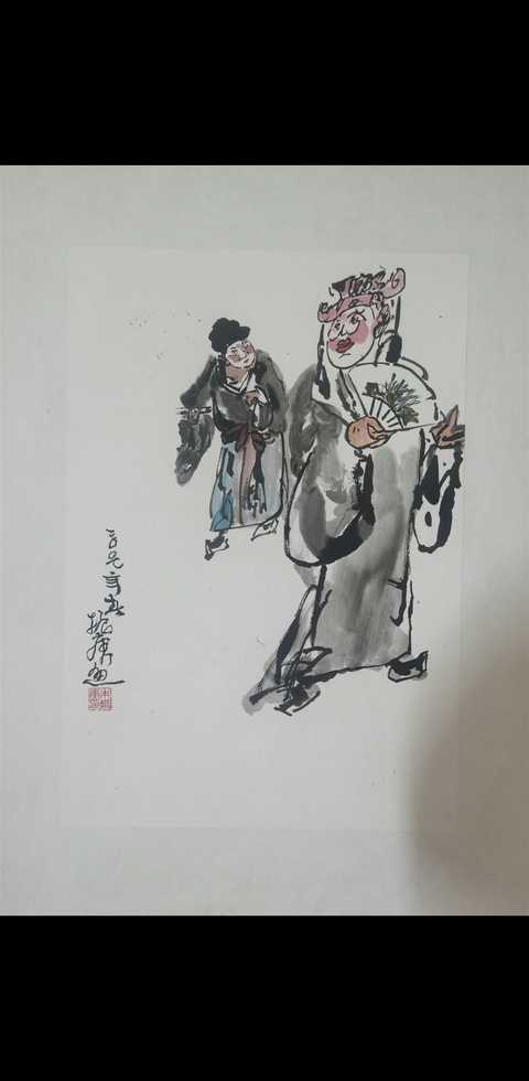 古玩字畫朱振庚戲曲人物真品鑒賞圖