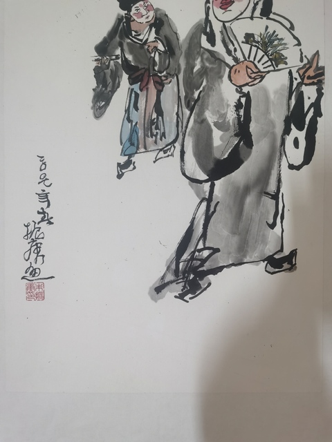 古玩字畫朱振庚戲曲人物真品鑒賞圖