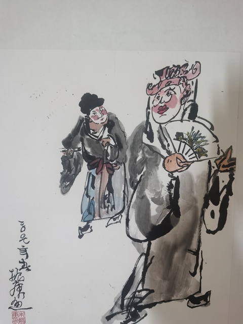 古玩字畫朱振庚戲曲人物真品鑒賞圖