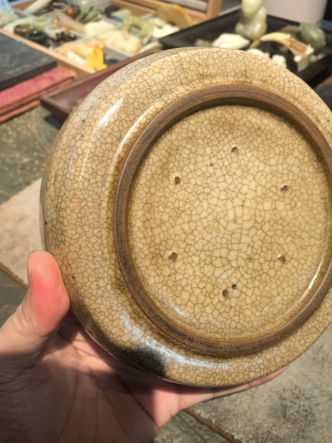 古玩陶瓷哥釉筆洗真品鑒賞圖