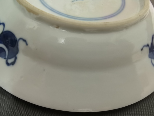 古玩陶瓷青花人物教子盤真品鑒賞圖