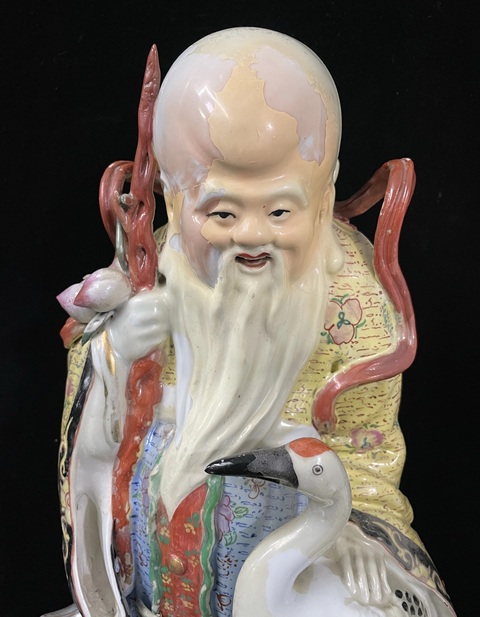古玩陶瓷民國大號壽星塑像拍賣，當前價格688元