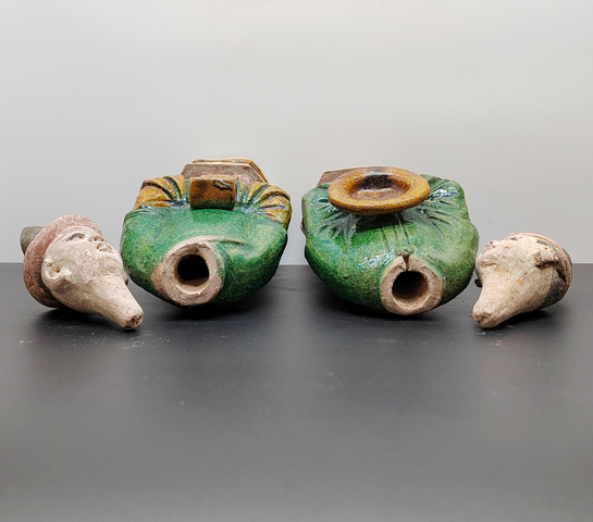 古玩陶瓷明三彩人物俑真品鑒賞圖