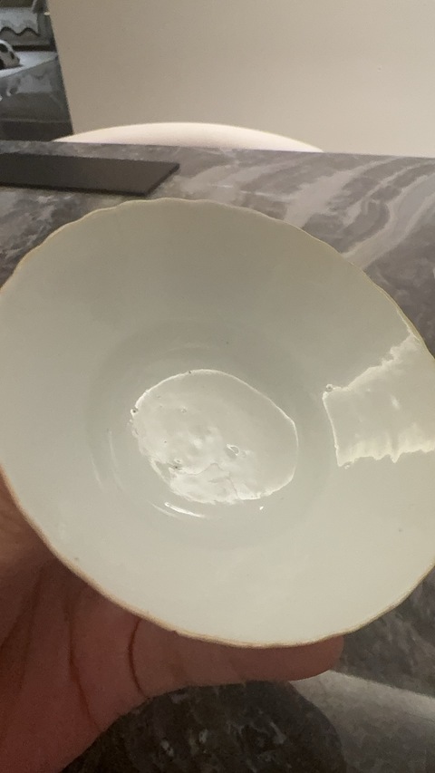 古玩陶瓷黃釉折腰碗真品鑒賞圖