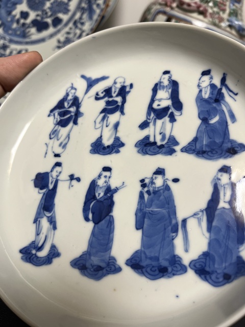 古玩陶瓷青花八仙人物水洗拍賣，當前價格3500元