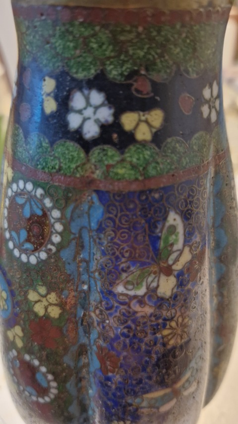 古玩銅器景泰藍瓶真品鑒賞圖