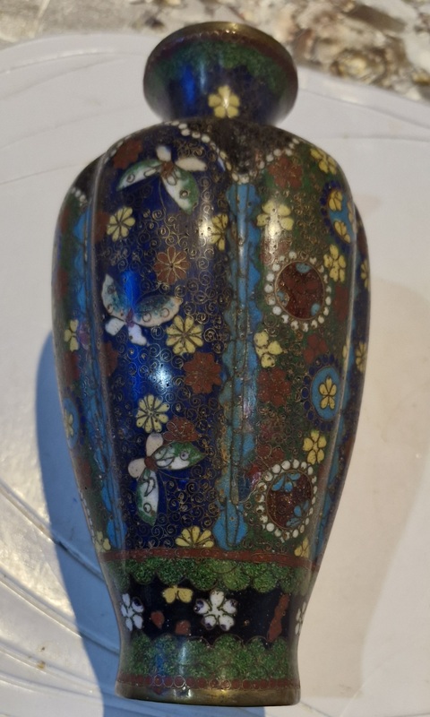 古玩銅器景泰藍瓶真品鑒賞圖