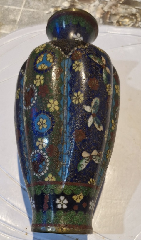 古玩銅器景泰藍瓶真品鑒賞圖