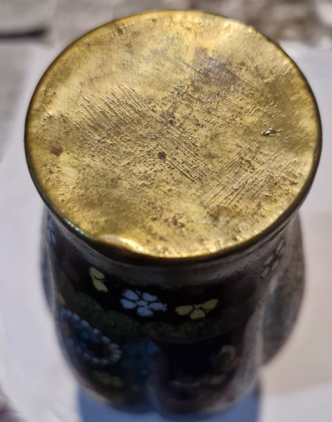 古玩銅器景泰藍瓶真品鑒賞圖