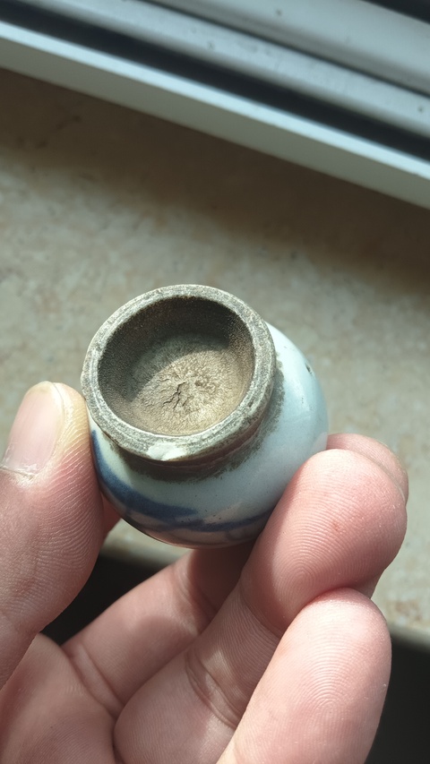 古玩陶瓷青花花卉紋撇口瓶真品鑒賞圖