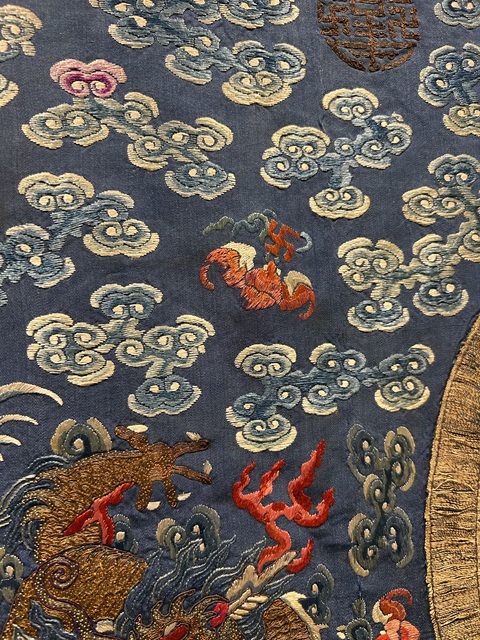 古玩雜項龍紋繡片真品鑒賞圖