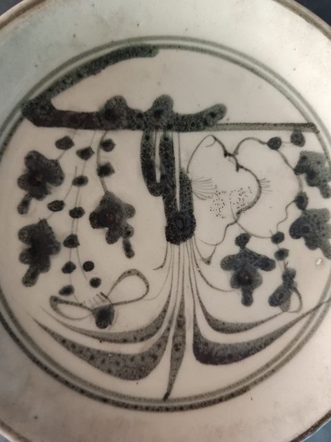古玩陶瓷清中期青花盤拍賣，當(dāng)前價(jià)格90元