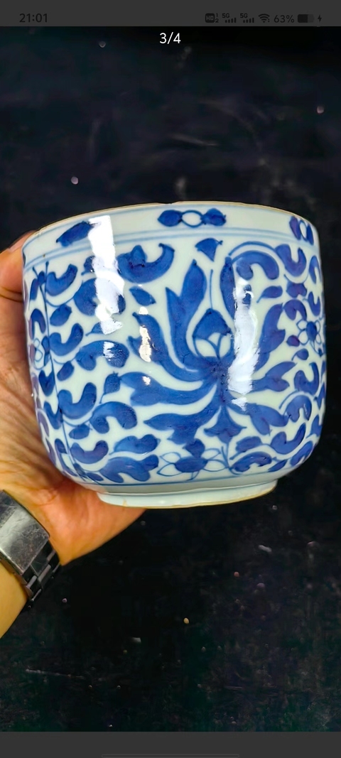 古玩陶瓷康熙青花蓋盅真品鑒賞圖