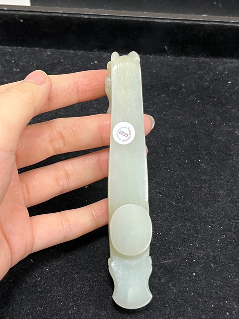 古玩玉器玉龍首摩羯帶鉤真品鑒賞圖