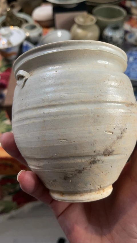 古玩陶瓷青白釉雙系罐真品鑒賞圖