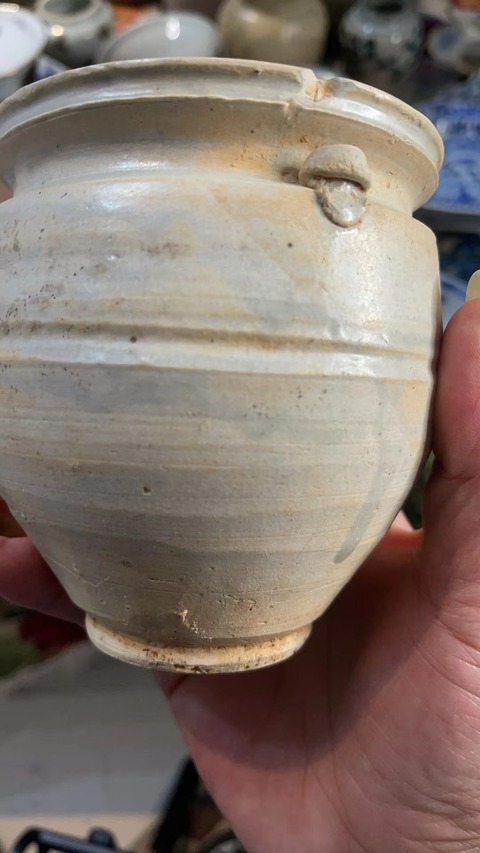 古玩陶瓷青白釉雙系罐真品鑒賞圖