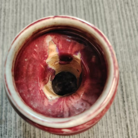 古玩陶瓷鈞紅釉荸薺洗口瓶真品鑒賞圖