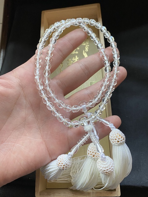 古玩玉器兩串“正絹房”回流中古高檔天然水晶手持拍賣，當前價格1200元