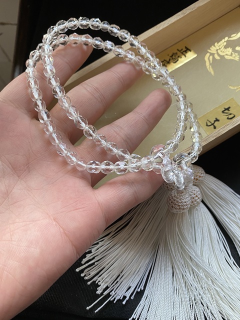 古玩玉器兩串“正絹房”回流中古高檔天然水晶手持拍賣，當前價格1200元