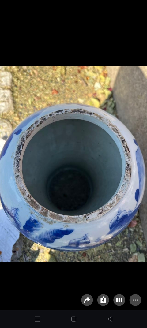 古玩陶瓷青花截口瓶真品鑒賞圖