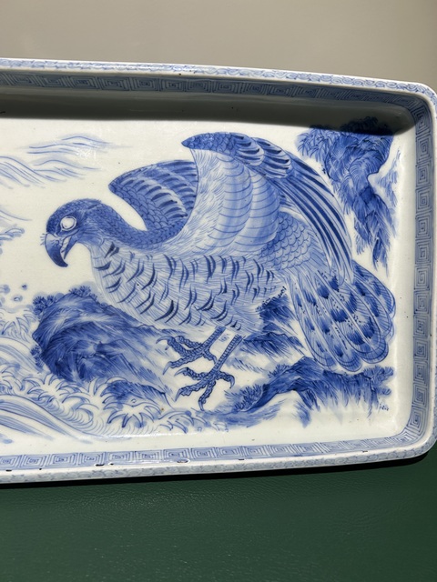 古玩陶瓷大展宏圖青花托盤真品鑒賞圖