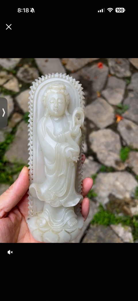 古玩玉器觀音擺件真品鑒賞圖