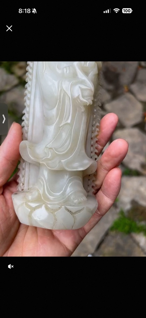 古玩玉器觀音擺件真品鑒賞圖