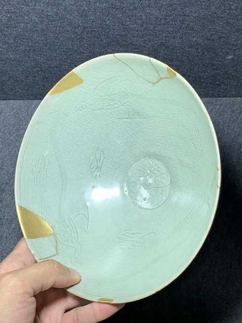 古玩陶瓷高麗青瓷刻花碗真品鑒賞圖