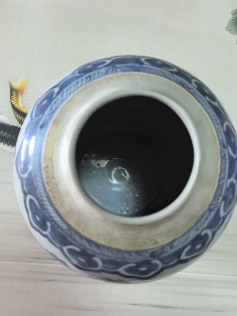 古玩陶瓷青花花間壽字紋罐真品鑒賞圖