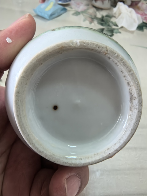 古玩陶瓷粉彩花鳥紋玉壺春瓶真品鑒賞圖