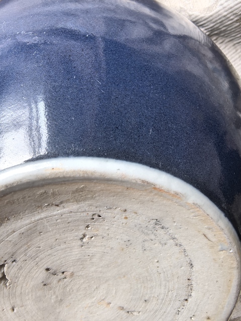 古玩陶瓷霽藍釉案缸，注意品相真品鑒賞圖