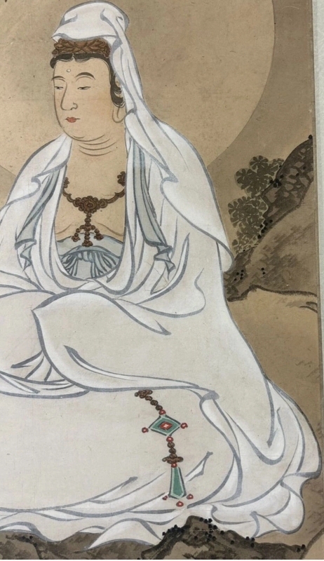 古玩字畫鄧芬款觀音菩薩造像真品鑒賞圖