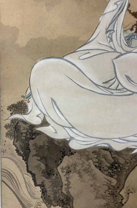 古玩字畫鄧芬款觀音菩薩造像真品鑒賞圖