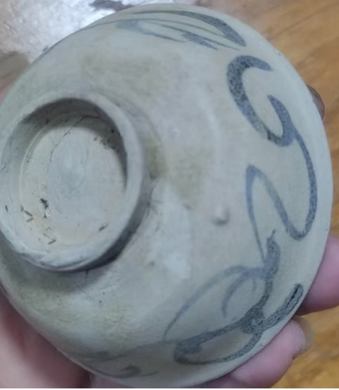 古玩陶瓷明代青花云氣紋碗真品鑒賞圖