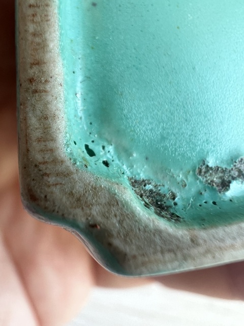 古玩陶瓷爐鈞釉四方水盂真品鑒賞圖