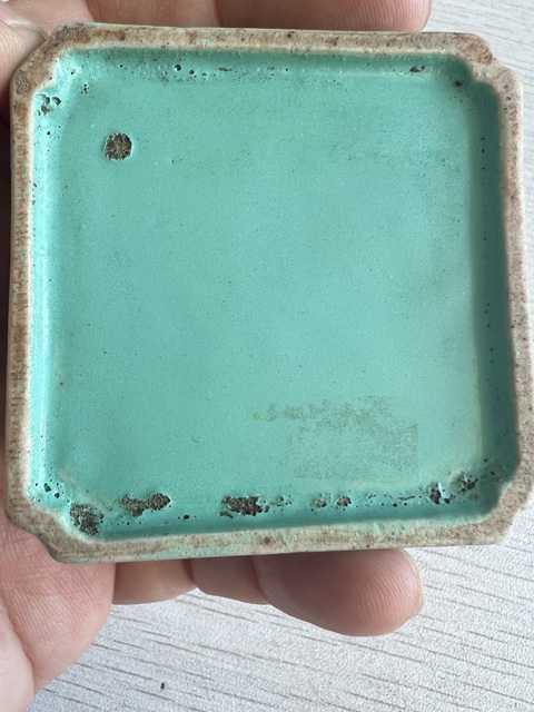 古玩陶瓷爐鈞釉四方水盂真品鑒賞圖