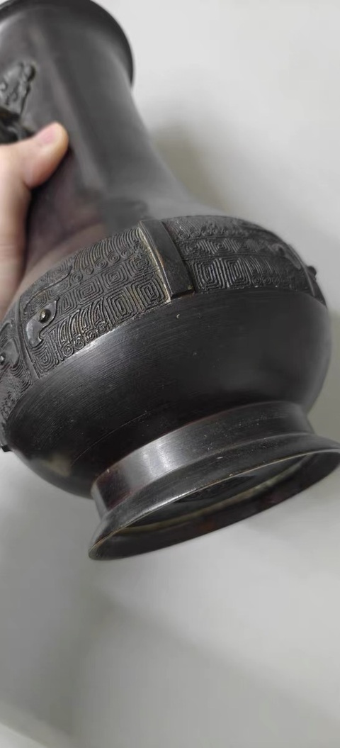 古玩銅器銅尊瓶真品鑒賞圖