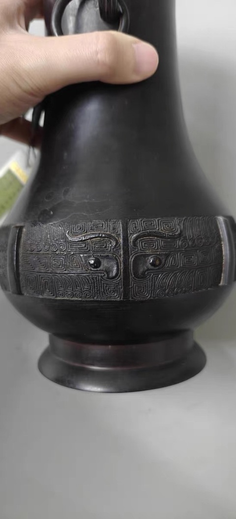 古玩銅器銅尊瓶真品鑒賞圖