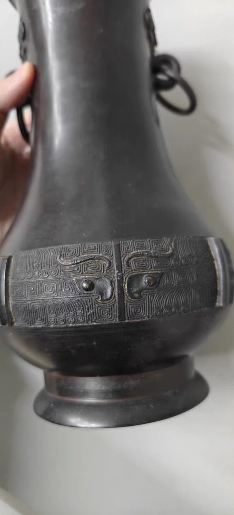 古玩銅器銅尊瓶真品鑒賞圖