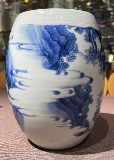 古玩陶瓷青花人物故事紋蓮子罐真品鑒賞圖