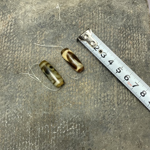 古玩陶瓷創匯·瑪瑙天珠·一對拍賣，當前價格89元