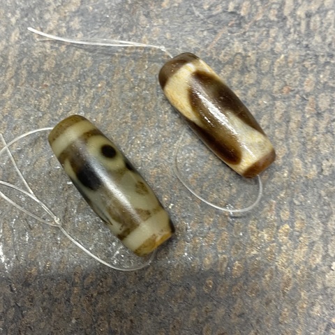 古玩陶瓷創匯·瑪瑙天珠·一對拍賣，當前價格89元