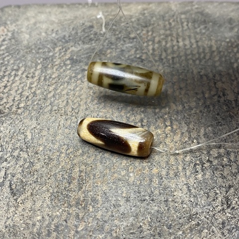 古玩陶瓷創匯·瑪瑙天珠·一對拍賣，當前價格89元